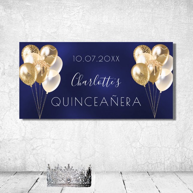 Blaue Goldballons aus Quinceanera Party Poster (Von Creator hochgeladen)