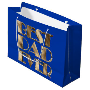 Blaue Goldelegante Typografie-bester Vater Große Geschenktüte