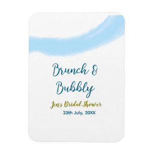 Blaue goldene Aquarell-Blubber- und Brunch-Braut-S Magnet