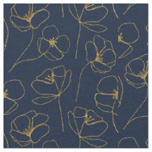 Blaue Goldene Elegante Stoffhandwerk-Vorlage