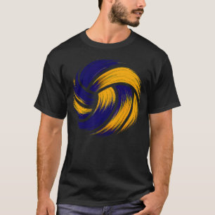 Blaue Goldene Gelbe Volleyballmannschaft Spieler T-Shirt