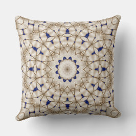 Blaue Goldene Geometrische Blumen-Wurfkissen Kissen