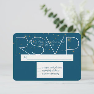 Blaue goldene Nacht unter den Sternen RSVP Karte
