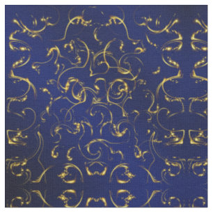 blaue goldene Stoffe, buntes Haus aus Textilien Stoff