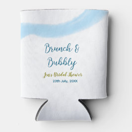 Blaue goldene Wasserfarbenblase und Brunch Bridsh Dosenkühler
