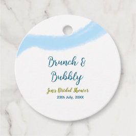 Blaue goldene Wasserfarbenblase und Brunch Bridsh Geschenkanhänger