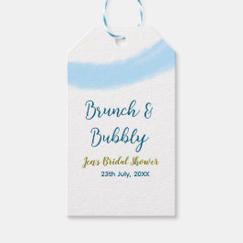 Blaue goldene Wasserfarbenblase und Brunch Bridsh Geschenkanhänger