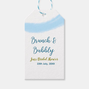 Blaue goldene Wasserfarbenblase und Brunch Bridsh Geschenkanhänger