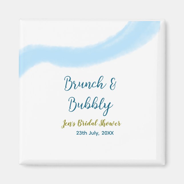 Blaue goldene Wasserfarbenblase und Brunch Bridsh Magnet (Vorne)