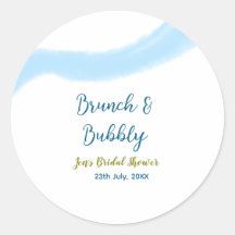 Blaue goldene Wasserfarbenblase und Brunch Bridsh