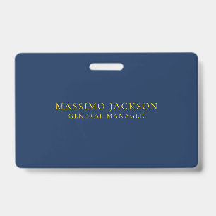 Blaue Goldfarben Professioneller trendiger Minimal Ausweis