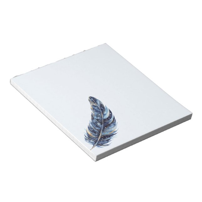 Blaue Goldfeder Notizblock (angewinkelt)