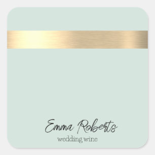 Blaue Goldfolie Rustikale Faux Quadratischer Aufkleber