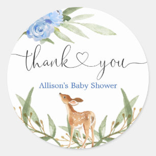 Blaue Goldjunge-Babydusche Runder Aufkleber