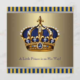 Blaue Goldkrone Kleiner Prinz Baby Shower Einladung