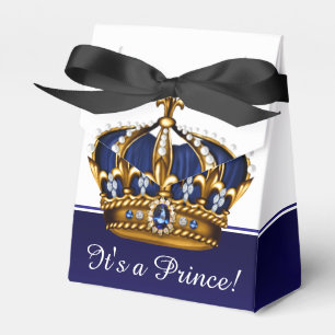 Blaue Goldkrone Kleiner Prinz Junge Baby Shower Geschenkschachtel