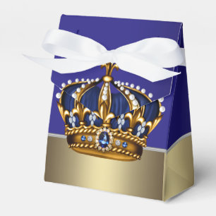 Blaue Goldkrone Kleiner Prinz Junge Baby Shower Geschenkschachtel