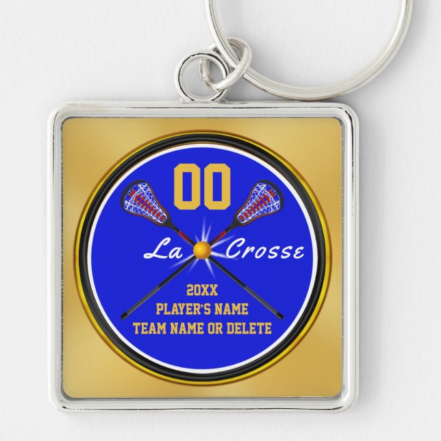 Blaue Goldlacrosse-Geschenke für Senioren, Schlüsselanhänger (Vorne)