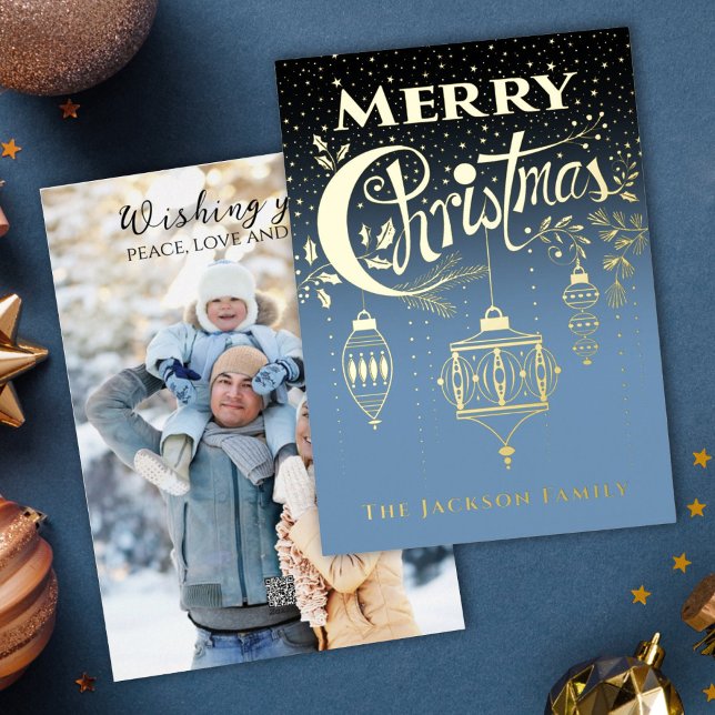 Blaue Goldtypografie Einladung (Von Creator hochgeladen)