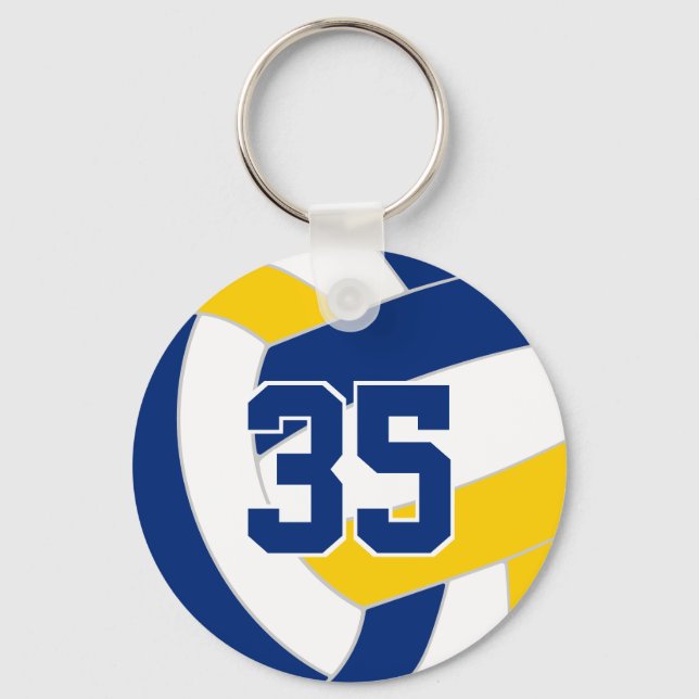 Blaue Goldvolleyballmannschaft - personalisiert Schlüsselanhänger (Vorderseite)