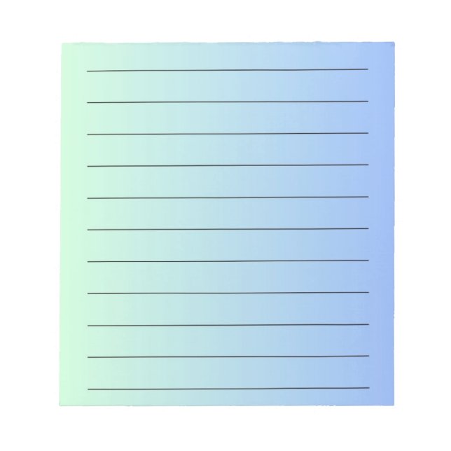 Blaue Gradient Elegant & Vibrannte Stationery Notizblock (Vorderseite)
