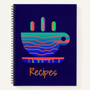 Blaue Gradient-Kaffee-Pausen-Rezepte Notizbuch