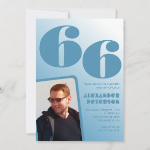 Blaue Gradienten 66. Geburtstagseinladungen Männer Einladung