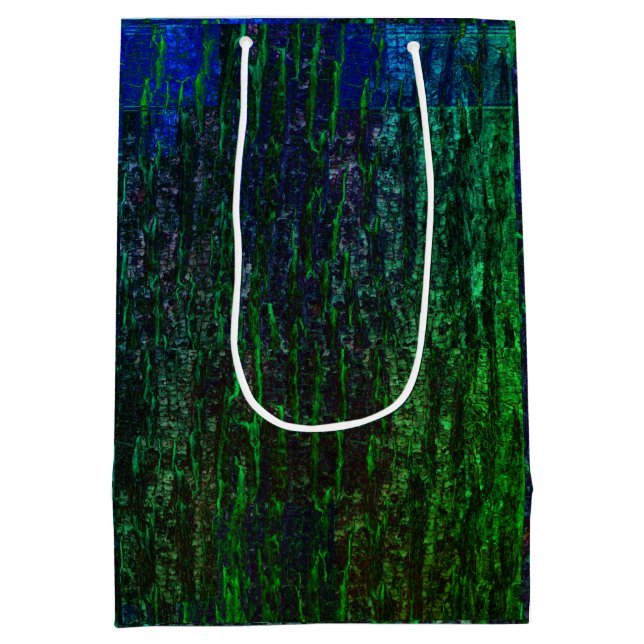 Blaue Gradientenrinde Mittlere Geschenktüte (Rückseite)