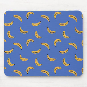 Blaue grafische Bananen - kühnes tropisches Frucht Mousepad