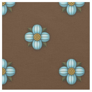Blaue graue Blume auf Braunen Stoff