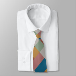 Blaue Graue grüne Terracotta-Farbblock Krawatte