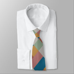 Blaue Graue grüne Terracotta-Farbblock Krawatte
