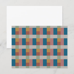 Blaue Graue grüne Terracotta-Farbblock Postkarte