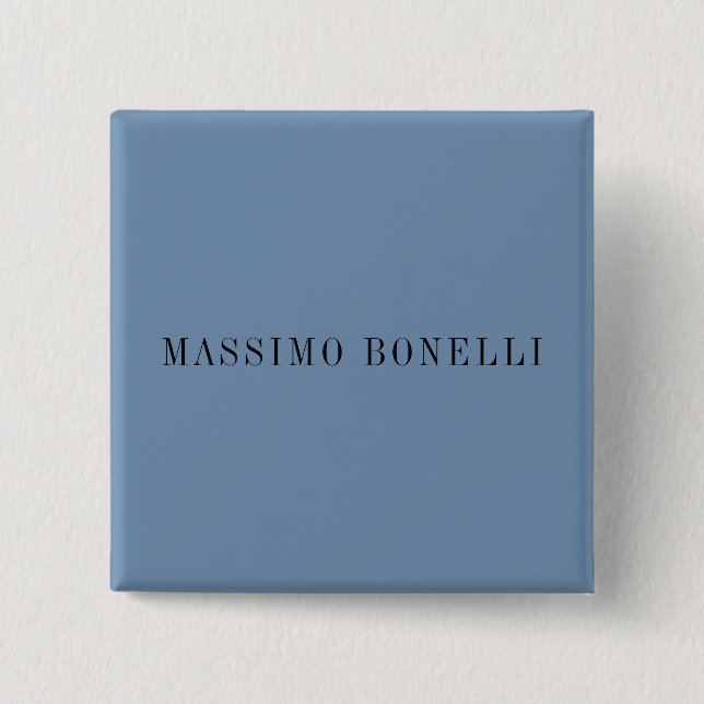 Blaue Graue Minimalistische Einfache Lesbare Moder Button (Vorderseite)