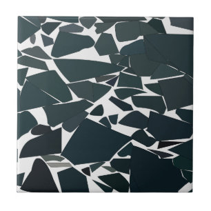 Blaue graue moderne geometrische Muster Fliese