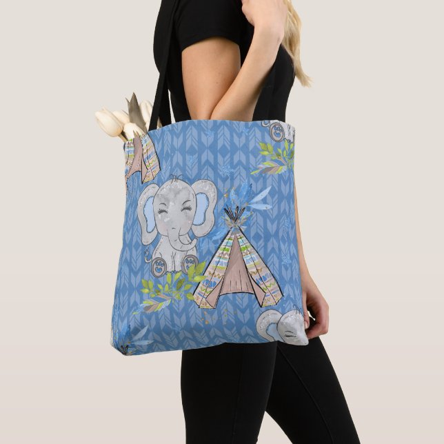 BLAUE & GRAY BOHO BABY ELEPHANT & DREAMCATCHER TASCHE (Von Nahem)