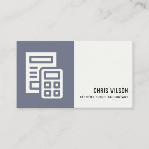 BLAUE GRAY MODERN CALCULATOR ICON BUCHSTEUER VISITENKARTE