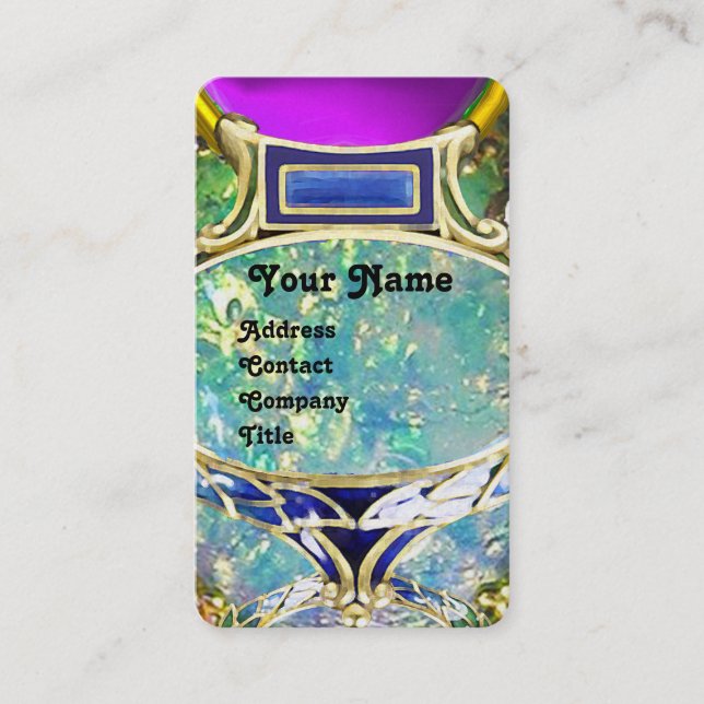 BLAUE GREEN OPAL ,ART NOUVEAU GOLD JEWEL MONOGRAM VISITENKARTE (Vorderseite)