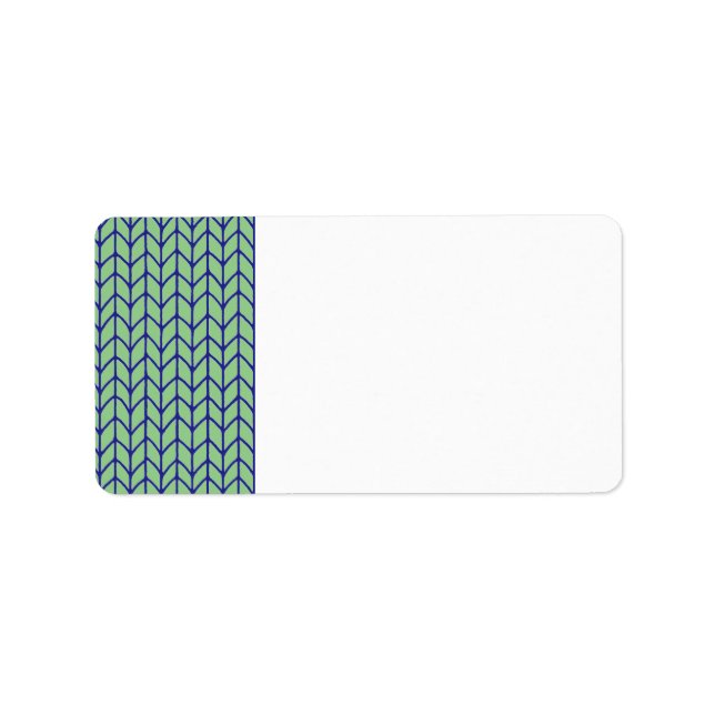 BLAUE GREEN STRICK Address Labels Adressaufkleber (Vorne)