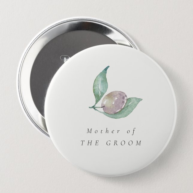 BLAUE GREEN WATERCOLOR FOLIAGE OLIVE GROUP ZU BLAU BUTTON (Vorne & Hinten)