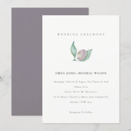 BLAUE GREEN WATERCOLOR FOLIAGE OLIVE WEDD EINLADUNG