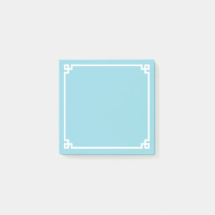 Blaue griechische Schlüssel-Ornament-Randgestaltun Post-it Klebezettel