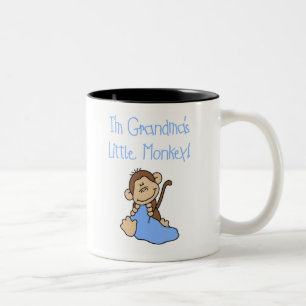 Blaue Großmutter-kleiner Affe Zweifarbige Tasse