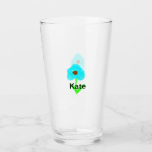 Blaue grüne Aquarellfarbe fügt dem Text einen eige Glas