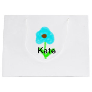 Blaue grüne Aquarellfarbe fügt dem Text einen eige Große Geschenktüte