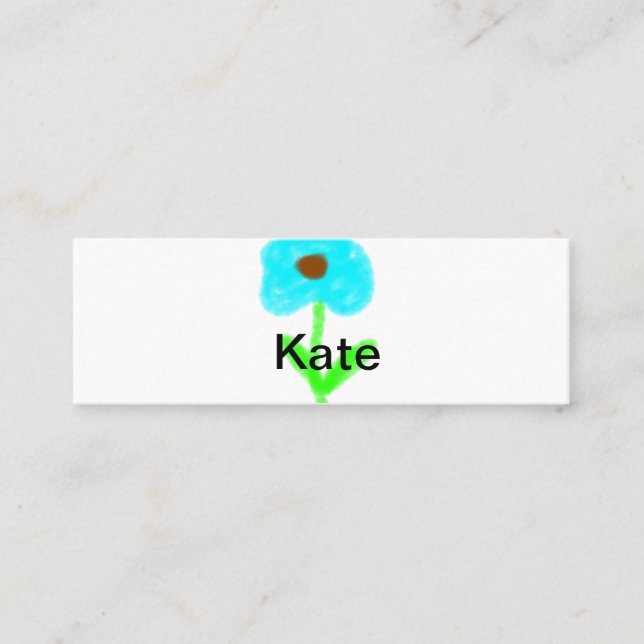 Blaue grüne Aquarellfarbe fügt dem Text einen eige Mini Visitenkarte (Vorderseite)