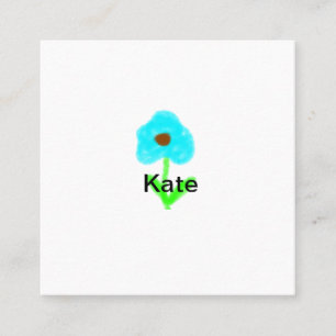 Blaue grüne Aquarellfarbe fügt dem Text einen eige Quadratische Visitenkarte