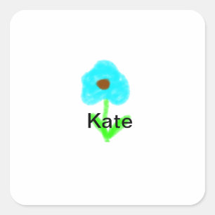 Blaue grüne Aquarellfarbe fügt dem Text einen eige Quadratischer Aufkleber