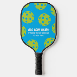 Blaue grüne Ball Muster Pickleball Paddle