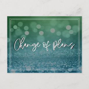 Blaue grüne Bokeh Änderung von Plänen verzögert Ho Postkarte